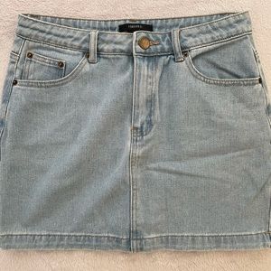 Forever 21 light wash denim skirt